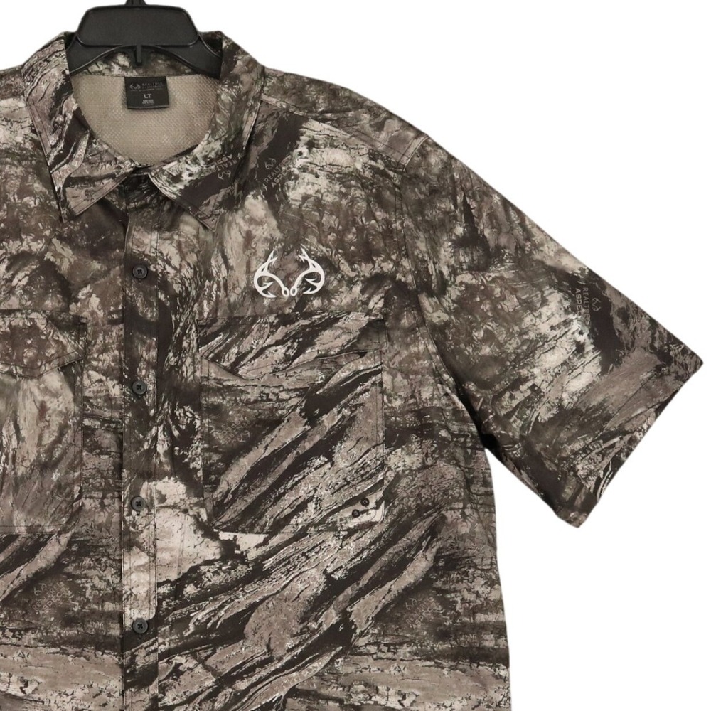 Realtree Performance Fishing Shirt Mens LT Tall Realtree Aspect Camo Lightweight